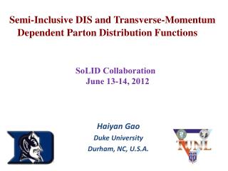 Semi-Inclusive DIS and Transverse-Momentum Dependent Parton Distribution Functions