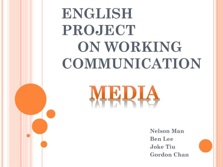 english project on working communication