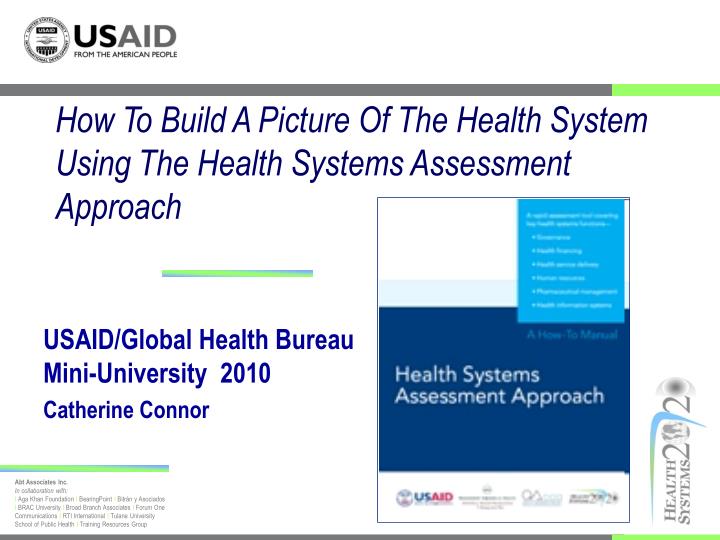 how to build a picture of the health system using the health systems assessment approach