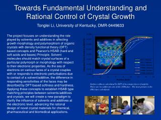 Towards Fundamental Understanding and Rational Control of Crystal Growth