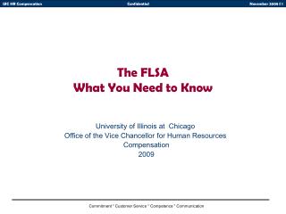 The FLSA What You Need to Know