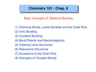 Chemistry 101 : Chap. 8