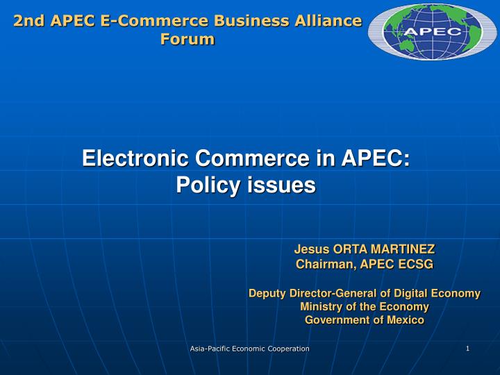 electronic commerce in apec policy issues