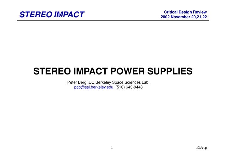 stereo impact power supplies