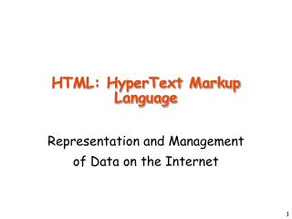 HTML: HyperText Markup Language