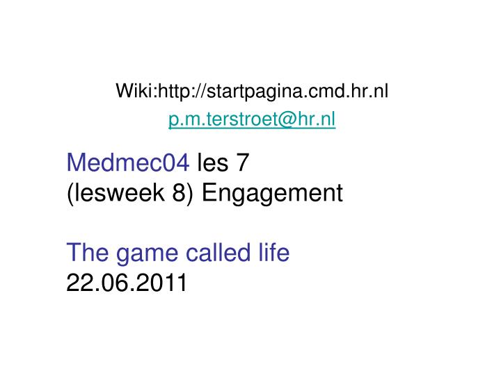 wiki http startpagina cmd hr nl p m terstroet@hr nl
