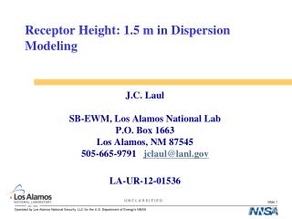 Receptor Height: 1.5 m in Dispersion Modeling