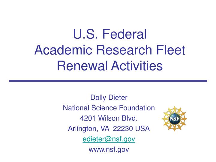 u s federal academic research fleet renewal activities