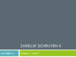 zakelijk schrijven ii