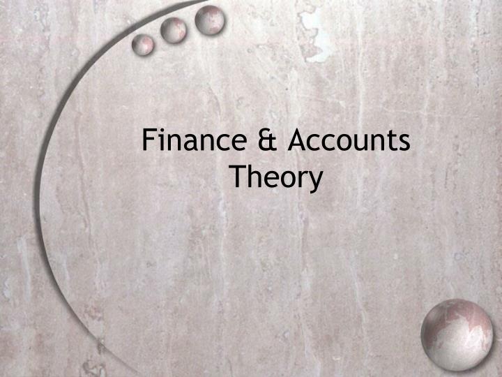 finance accounts theory