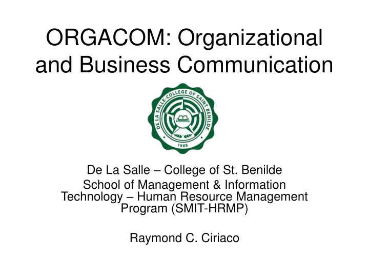 orgacom organizational and business communication