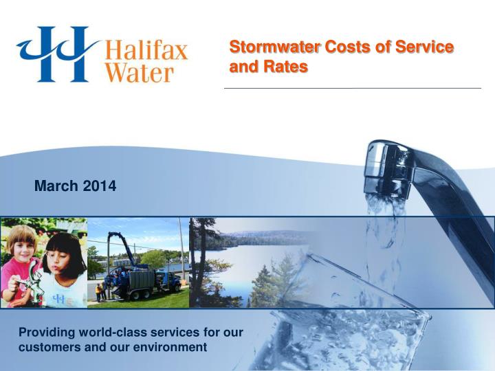 stormwater costs of service and rates