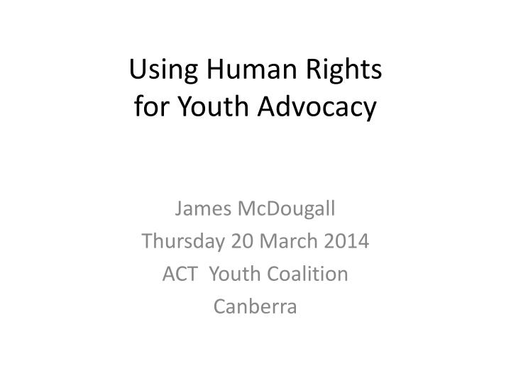 using human rights for youth advocacy