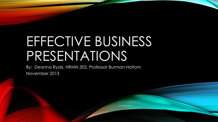 effective business presentations