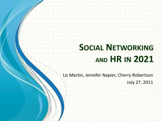 Social Networking and HR in 2021