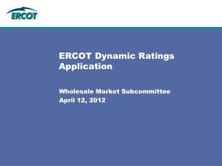 ERCOT Dynamic Ratings Application