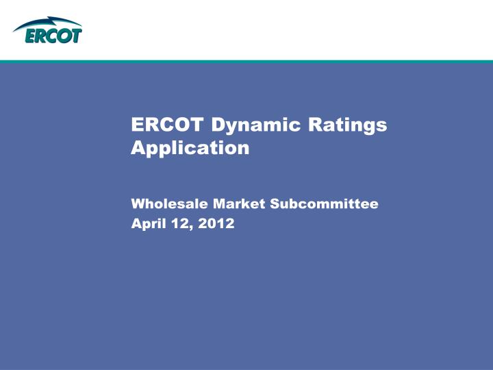 ercot dynamic ratings application