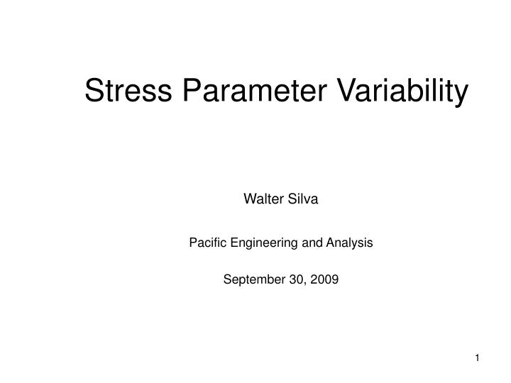 stress parameter variability