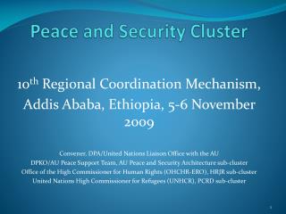 Peace and Security Cluster