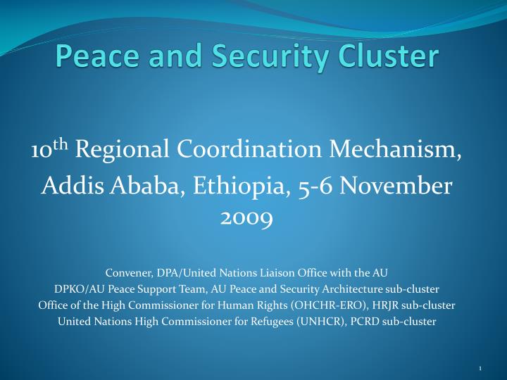 peace and security cluster