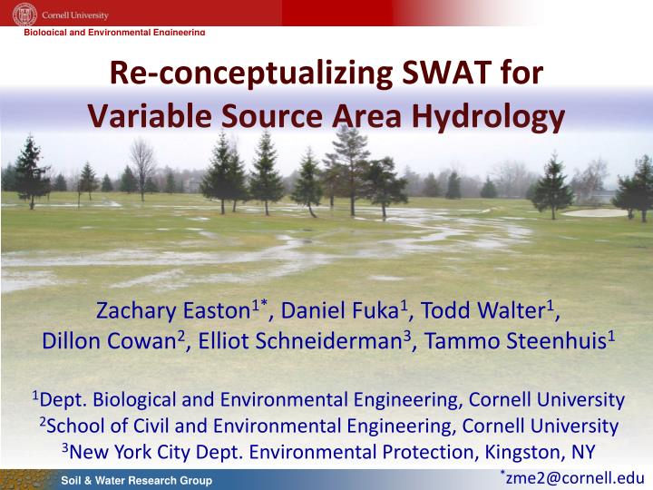 re conceptualizing swat for variable source area hydrology