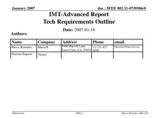 IMT-Advanced Report Tech Requirements Outline