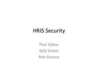 HRIS Security