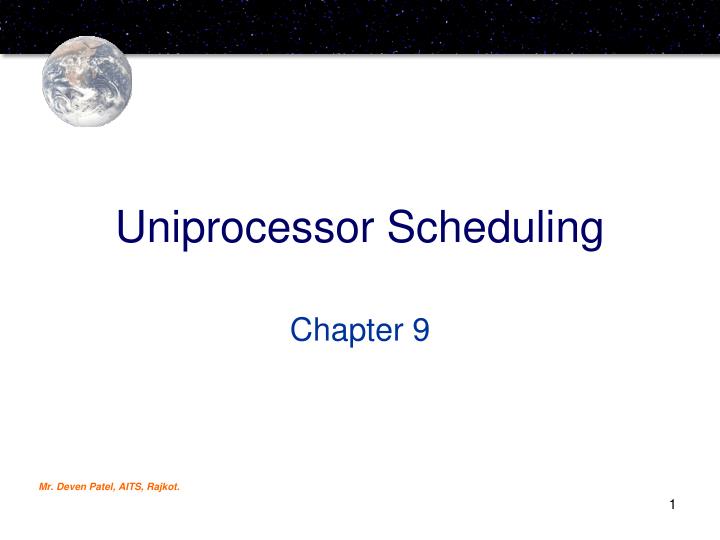 uniprocessor scheduling