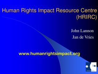Human Rights Impact Resource Centre (HRIRC)