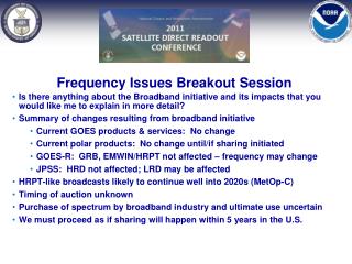 Frequency Issues Breakout Session