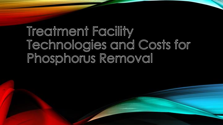 treatment facility technologies and costs for phosphorus removal