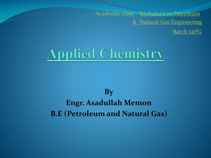 applied chemistry