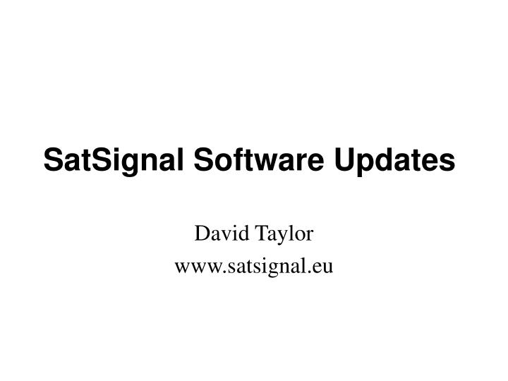 satsignal software updates