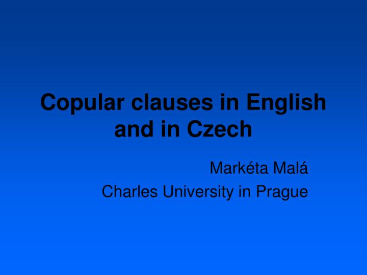 copular clauses in english and in czech