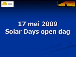 17 mei 2009 solar days open dag