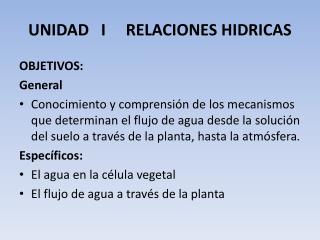 unidad i relaciones hidricas