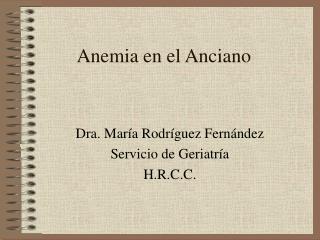 anemia en el anciano