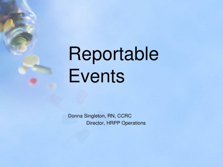 reportable events