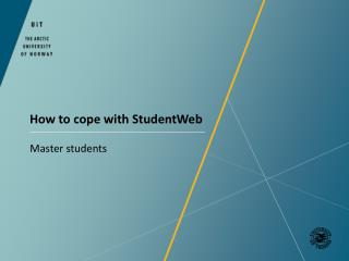 How to cope with StudentWeb