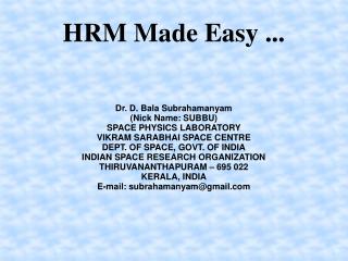 HRM Made Easy ...