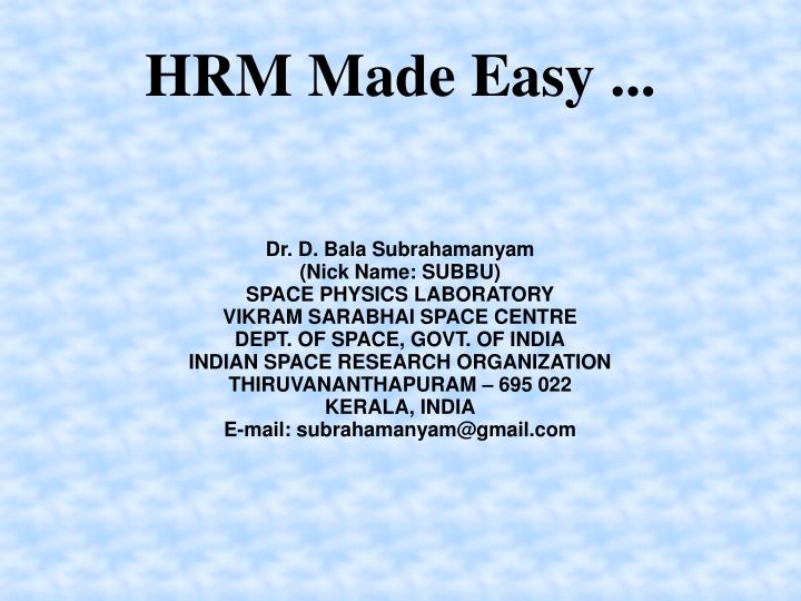 hrm made easy