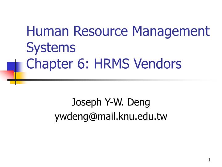 human resource management systems chapter 6 hrms vendors