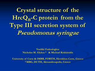 The type III secretion system :