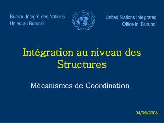 int gration au niveau des structures