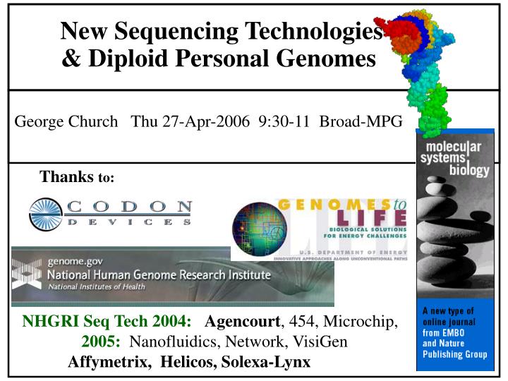 new sequencing technologies diploid personal genomes