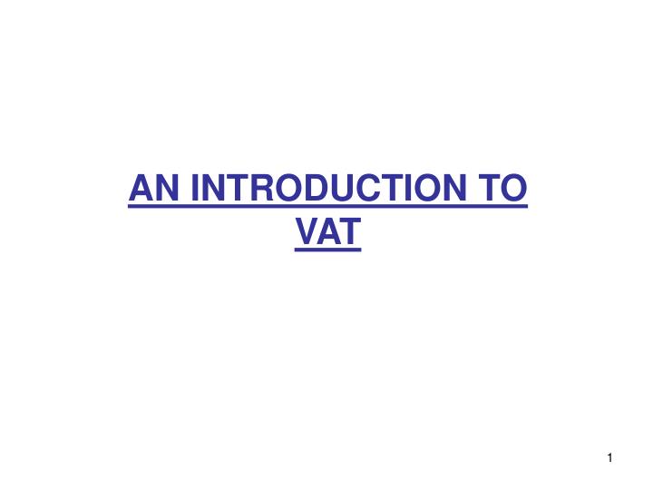 an introduction to vat