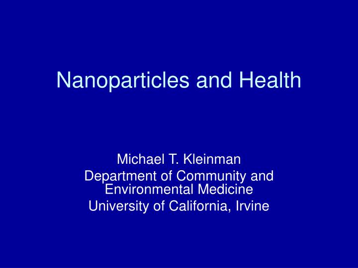 nanoparticles and health