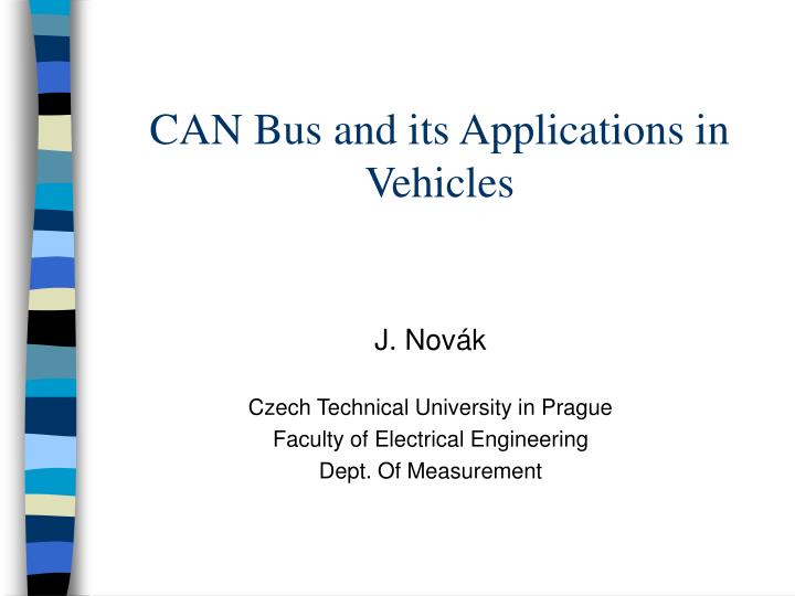 can bus and its applications in vehicles