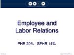 Employee and Labor Relations - slide 1