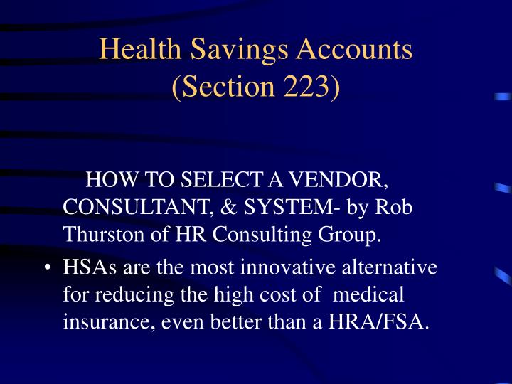 health savings accounts section 223